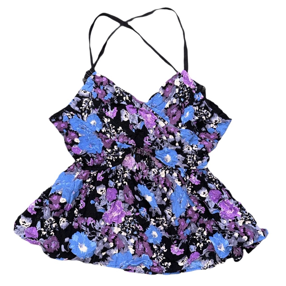 FREE PEOPLE women's purple/multi "some like it hot" boho tank, M.